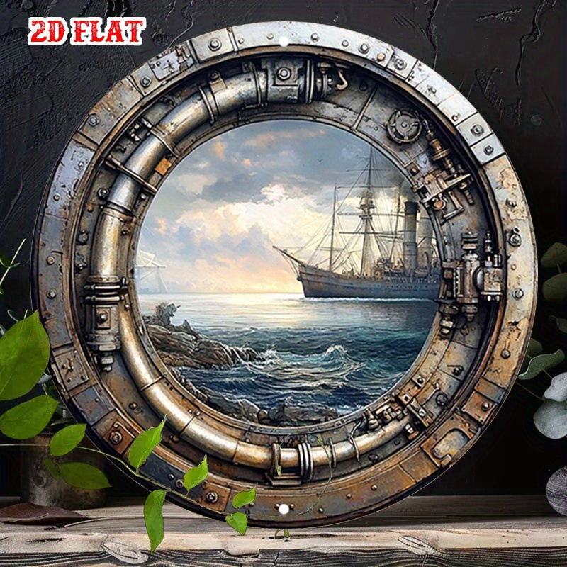 Home Decor Nautical - [2D 플랫] 빈티지 해양 금속 벽