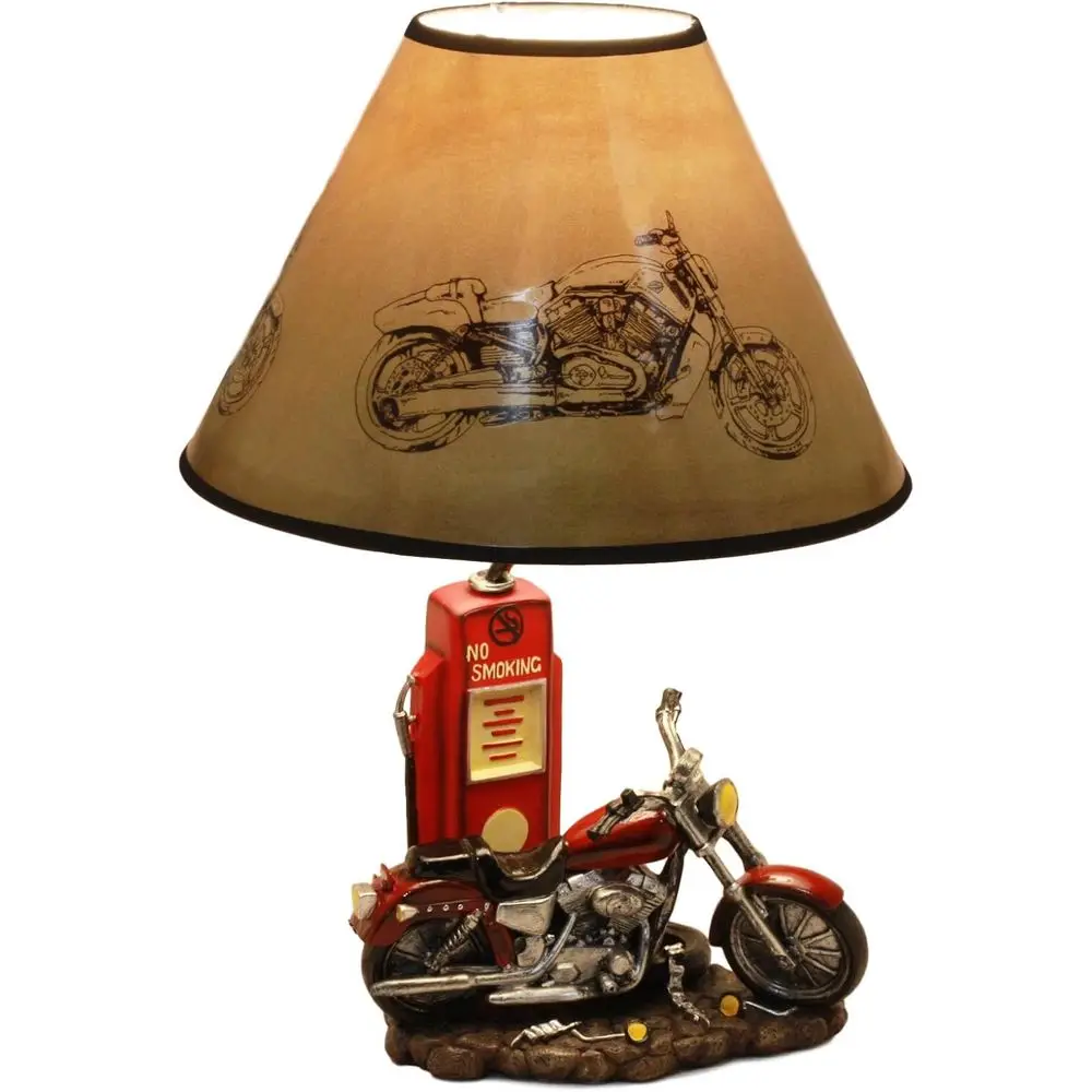 Home Decor Lamp - 빈티지 레트로 레드 오토바이 주유기 모양