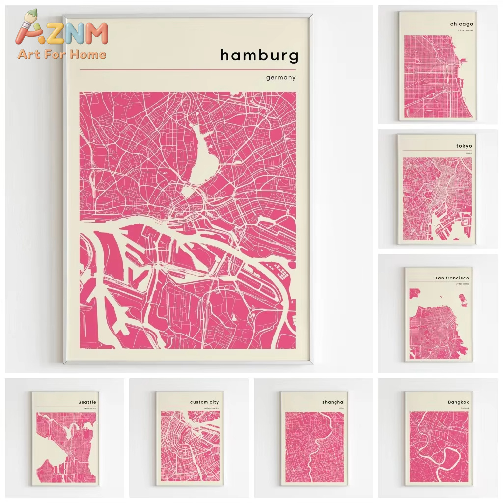 Home Decor Tokyo - 1PC, 도시 지도 포스터 및 인쇄물