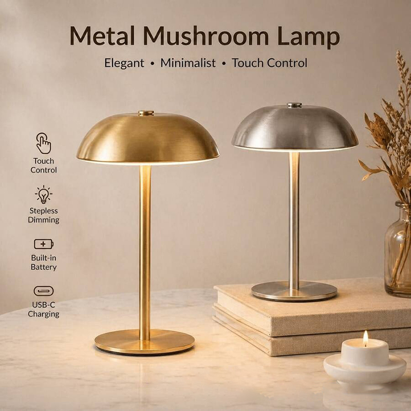 Home Decor Lamp - 귀여운 버섯 모양 테이블 램프, 터치
