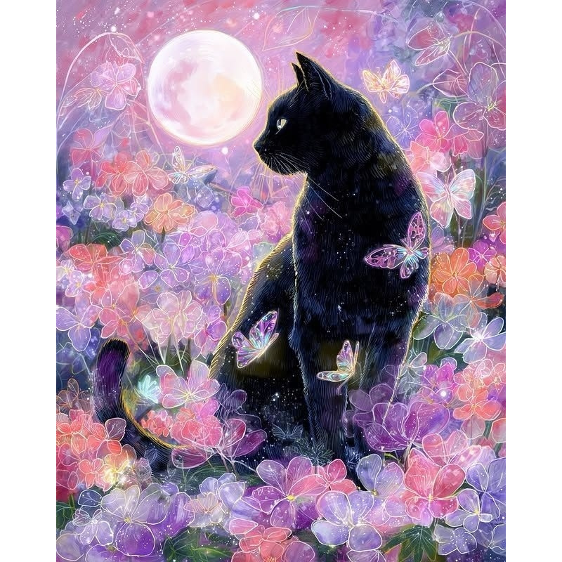 Home Decor Under 1000 - 500/1000/1200/2000PCS 달 아래 퍼즐 검은 고양이