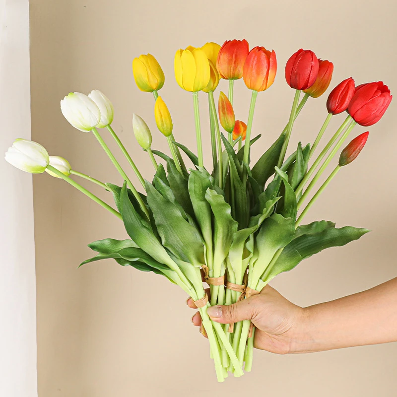 5 머리 인공 튤립 웨딩 홈 장식 시뮬레이션 꽃 3 꽃 - Home Decor Tulip 리뷰 및 가격