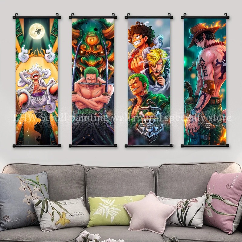 원피스 스크롤 벽걸이 그림 캐릭터 포스터 거실 침실 벽 - Home Decor Online 리뷰 및 가격