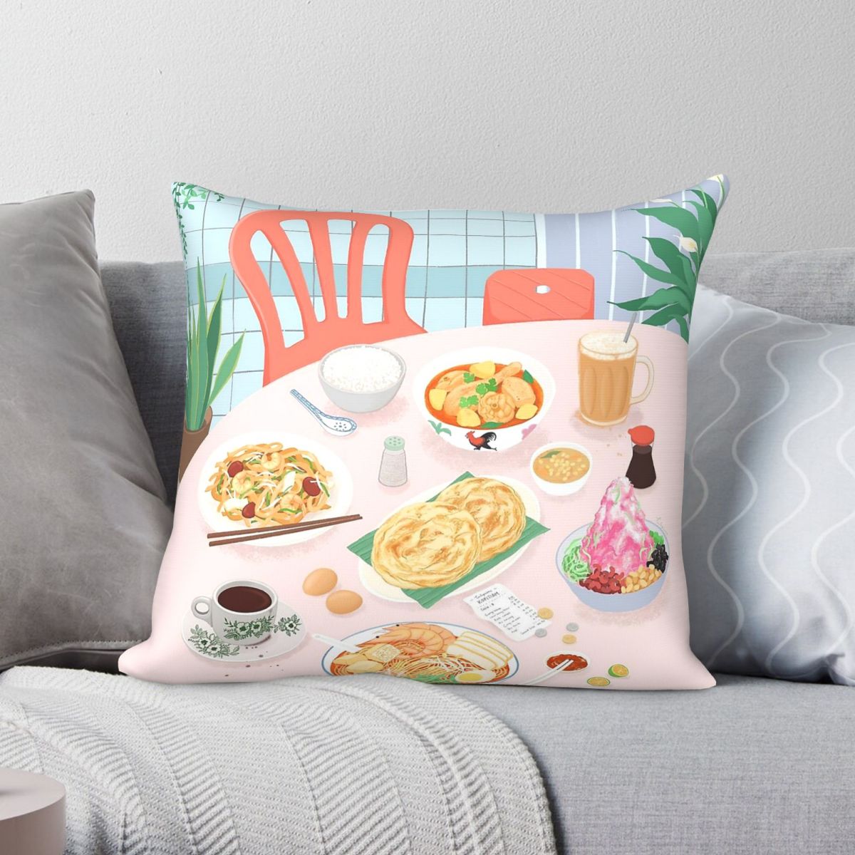 Kopitiam Food 말레이시아 베개 커버 폴리에스 - Home Decor Malaysia 리뷰 및 가격