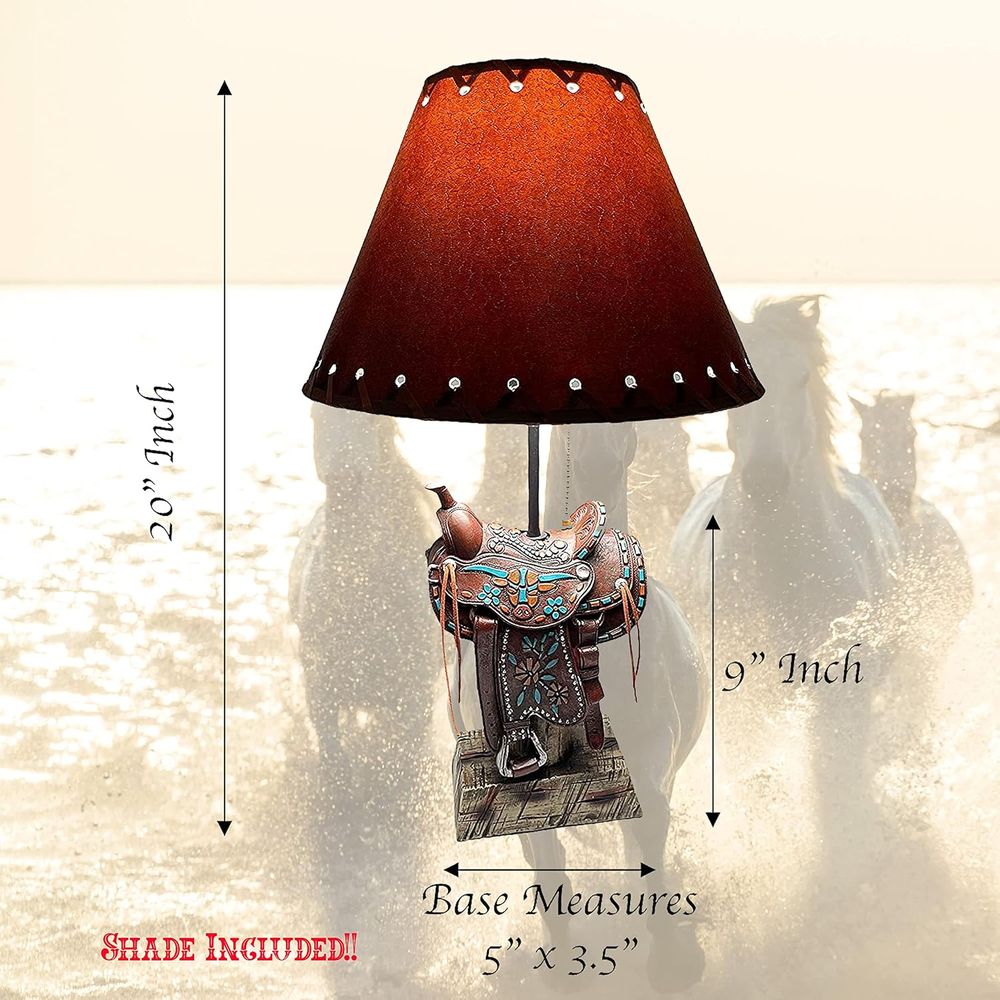 웨스턴 브라운 및 티얼 롱혼 카우보이 스타일 홈 데코  - Home Decor Lamp 리뷰 및 가격