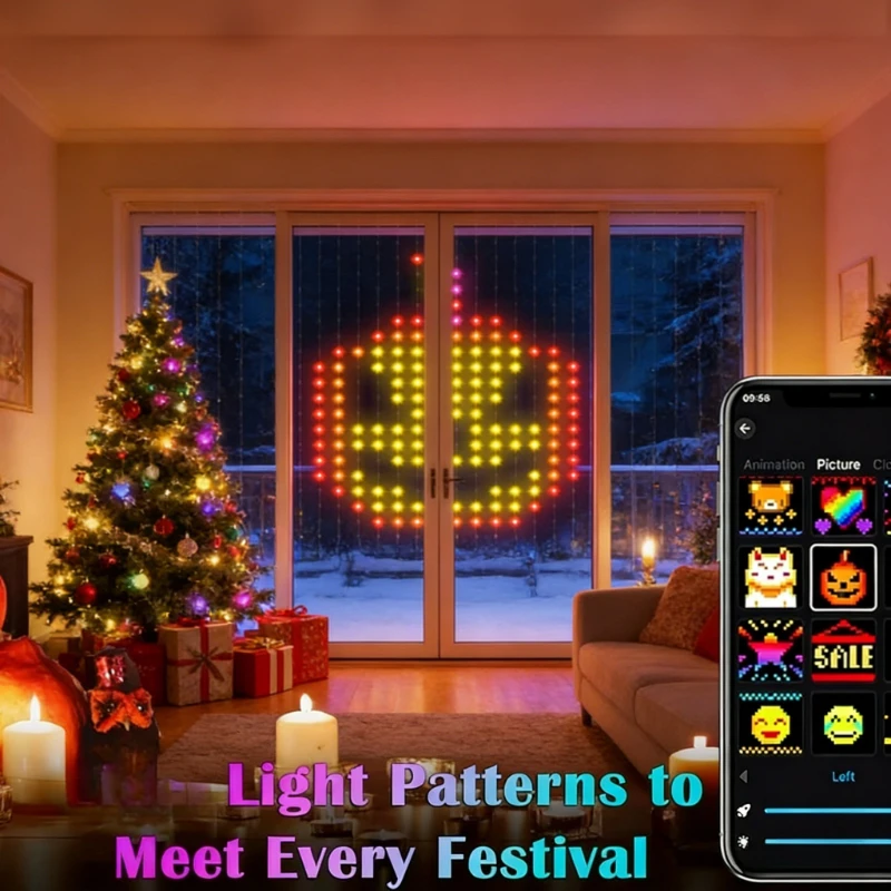 스마트 400LED 커튼 조명, 음악 동기화 DIY 요 - String Curtain Light 리뷰 및 가격