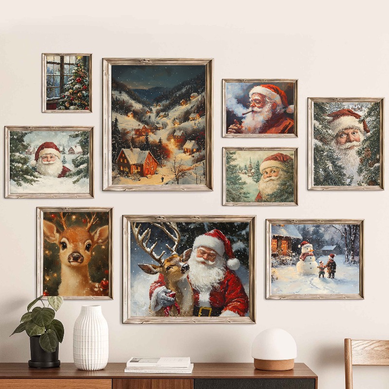 빈티지 크리스마스 벽 예술 프린트 눈 덮인 풍경 속 산 - X Home Decor 리뷰 및 가격