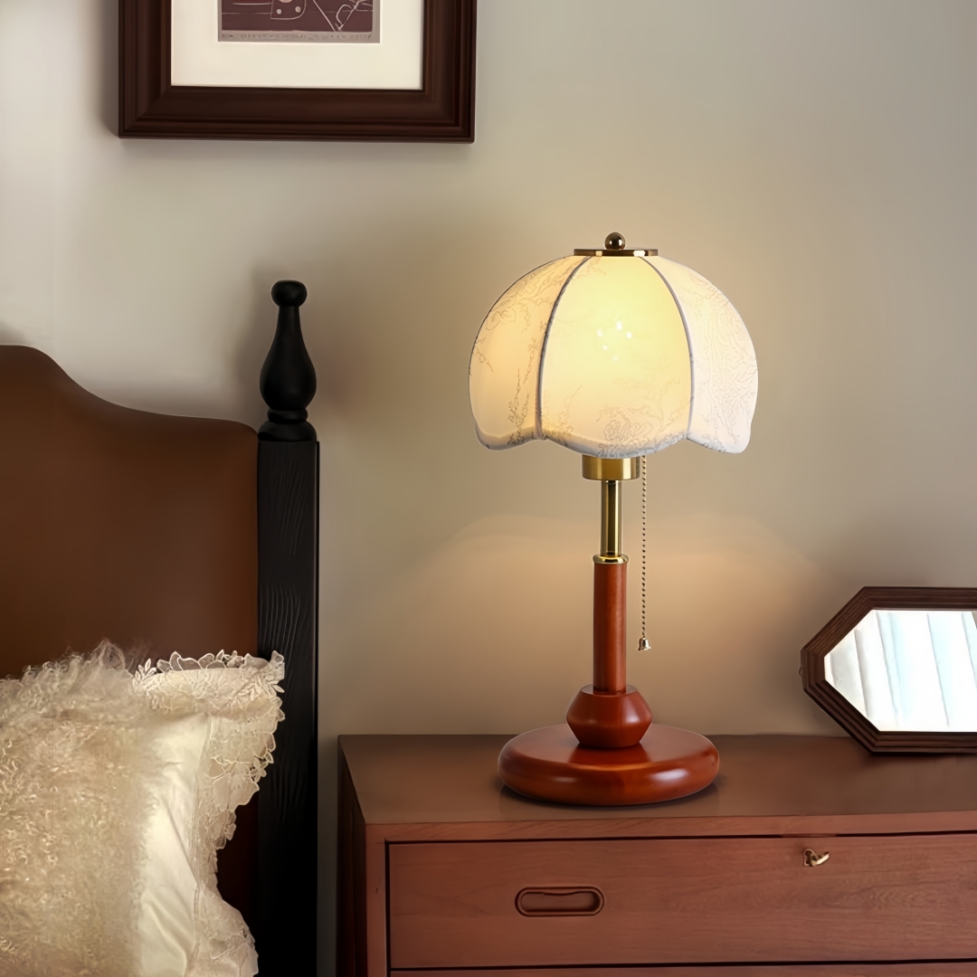 빈티지 스캘럽 돔 테이블 램프, 침실 협탁, 서재, 현 - Home Decor Lamp 리뷰 및 가격