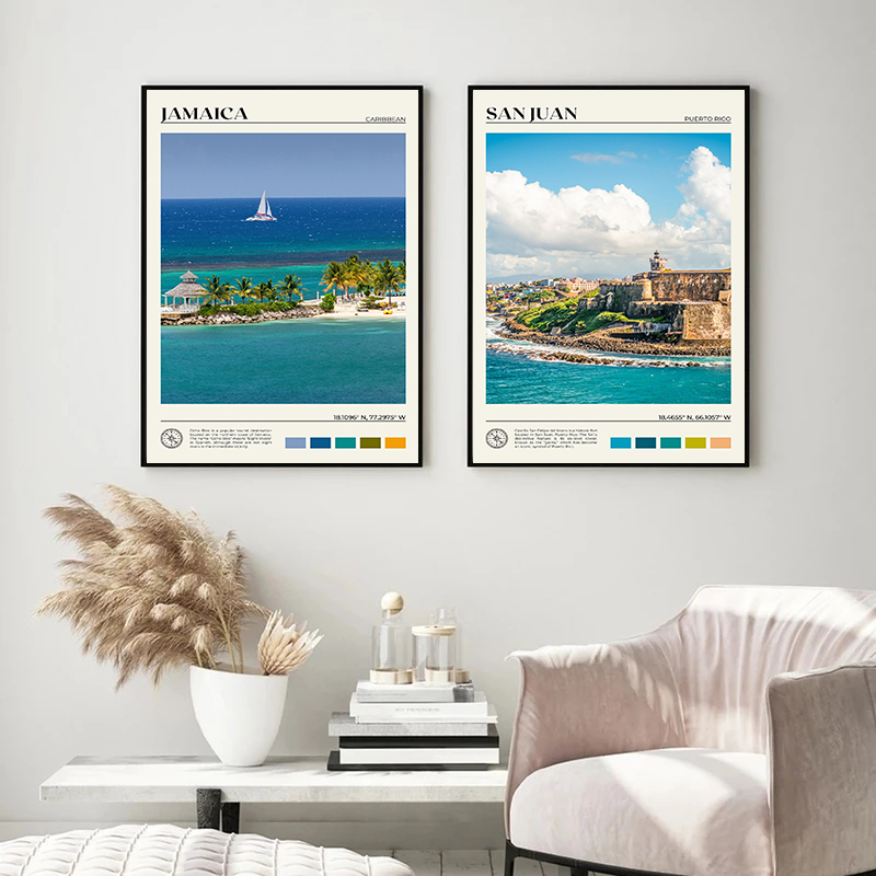카리브해 여행 풍경 포스터, 하바나 산 후안 아이티 쿠 - Home Decor Canada 리뷰 및 가격