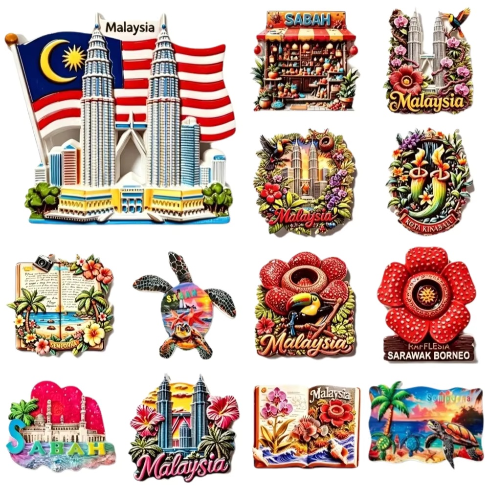말레이시아 관광 기념품 3D 레진 냉장고 자석 쿠알라룸 - Home Decor Malaysia 리뷰 및 가격