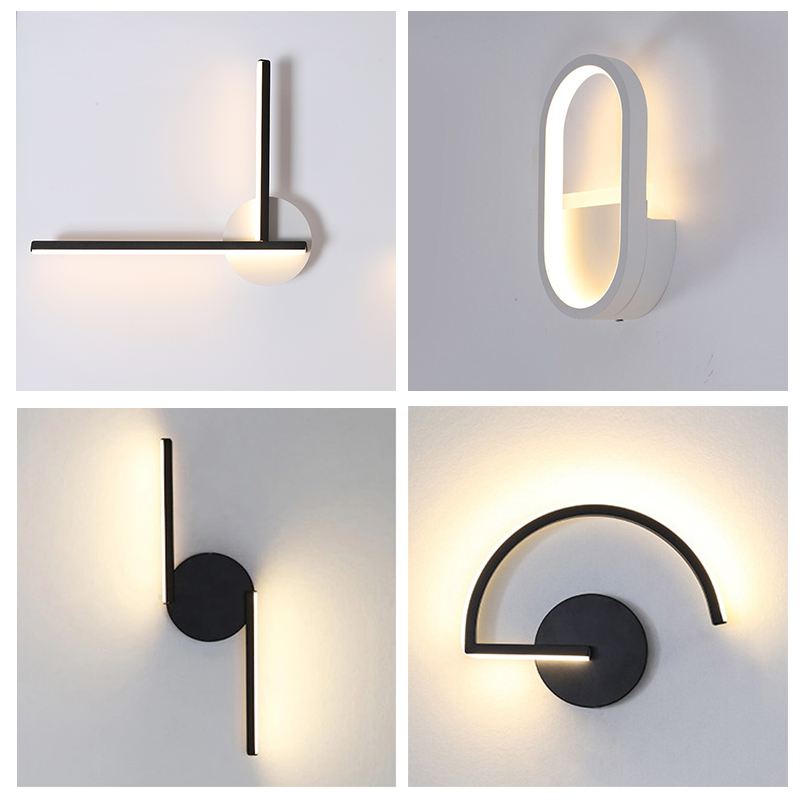 현대적인 북유럽 LED 벽등, 미니멀리스트 블랙 기하학 - Home Decor Lamp 리뷰 및 가격