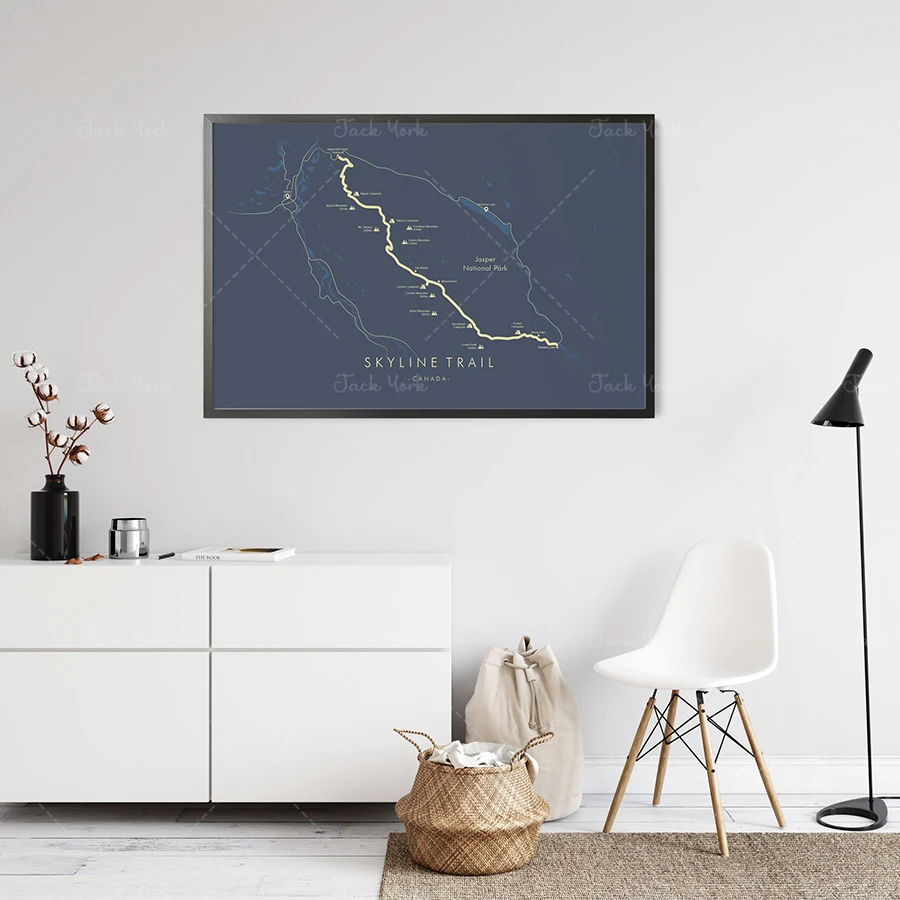 스카이라인 트레일 지도, 캐나다 하이킹 포스터 벽 예술 - Home Decor Canada 리뷰 및 가격