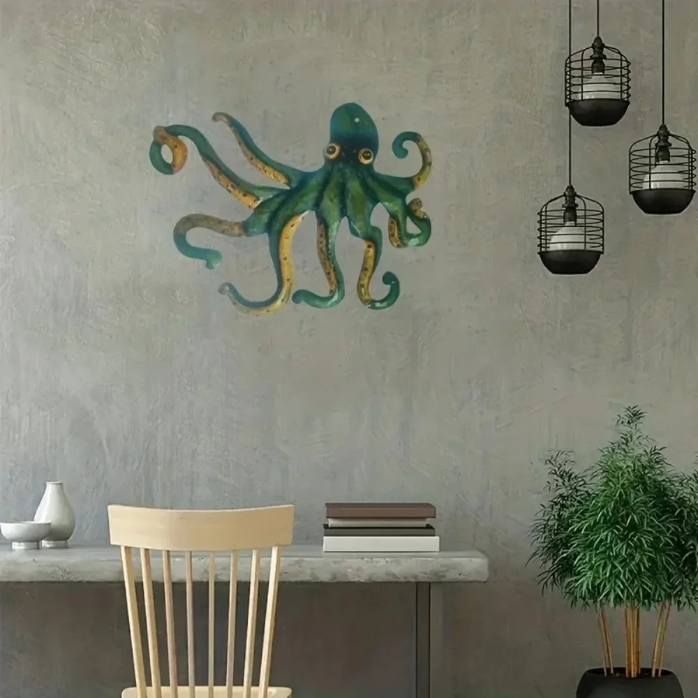 CIFBUY 해양 알루미늄 벽 예술 짙은 녹색 문어 방 - Home Decor Nautical 리뷰 및 가격