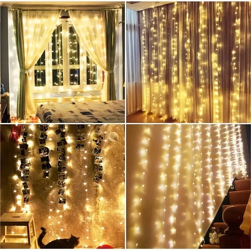 3M-6M 크리스마스 장식 리모컨 휴일 웨딩 동화 꽃  - String Curtain Light 리뷰 및 가격
