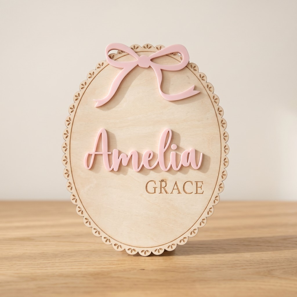 1개 맞춤형 리본 레이스 가장자리 아기 나무 이름표,  - Home Decor For Birthday 리뷰 및 가격