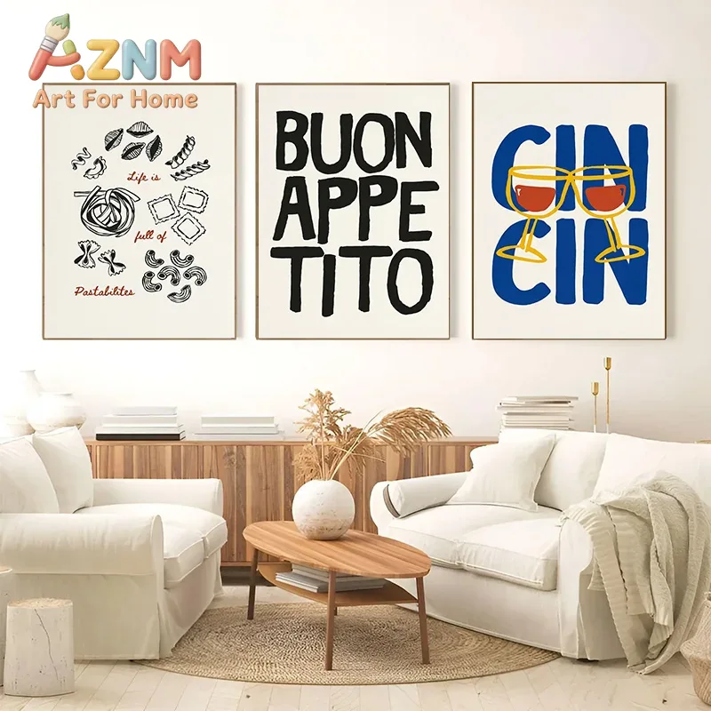와인과 치즈를 주제로 한 미니멀리즘 스타일의 라인 아트 - Home Decor Online 리뷰 및 가격