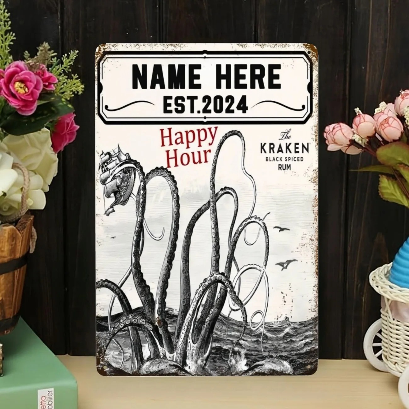 CIFbuy 2D 플랫 빈티지 크라켄 금속 간판, 맞춤 - Home Decor Nautical 리뷰 및 가격