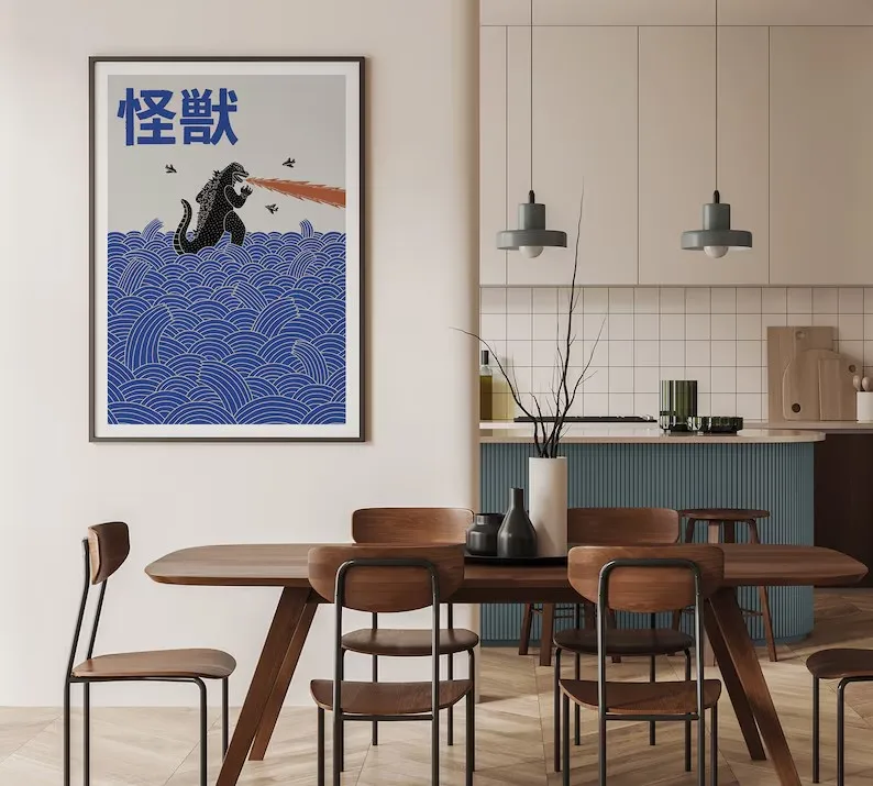 일본 현대 도쿄 아트 캔버스 포스터 일출 파도 후지산  - Home Decor Tokyo 리뷰 및 가격