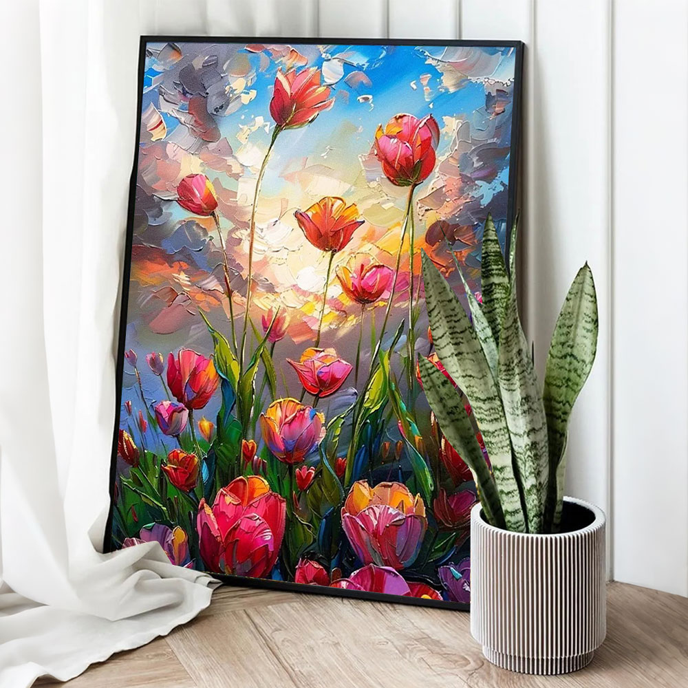 숫자로 그리는 유화 튤립 꽃 그림 디지털 유화 DIY  - Home Decor Tulip 리뷰 및 가격