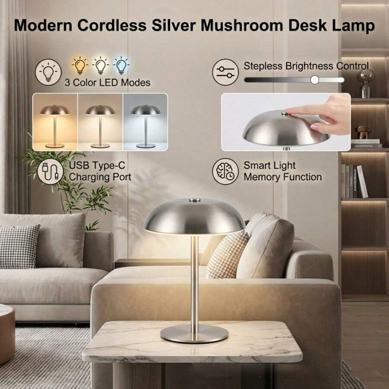 귀여운 버섯 모양 테이블 램프, 터치 컨트롤 3색 조광 - Home Decor Lamp 리뷰 및 가격