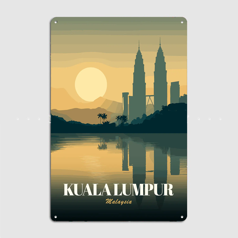 쿠알라룸푸르 말레이시아 여행 포스터 금속 사인 룸 장식 - Home Decor Malaysia 리뷰 및 가격