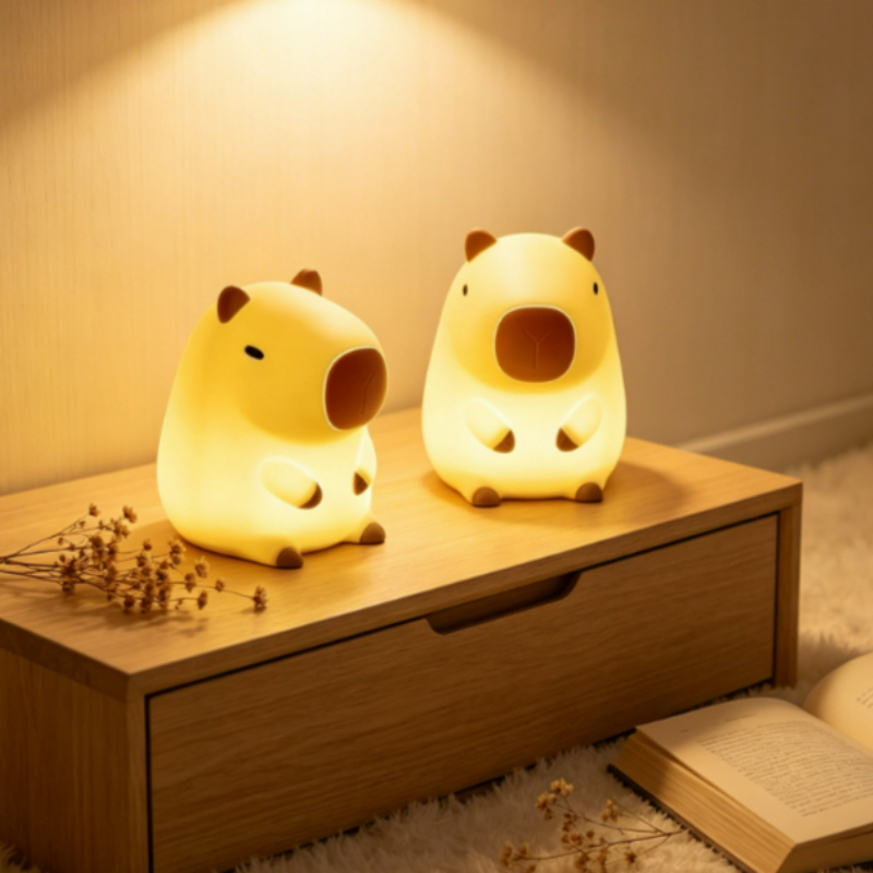 귀여운 애완용 카피바라 수면등 만화 실리콘 창의적인 침 - Home Decor Online 리뷰 및 가격