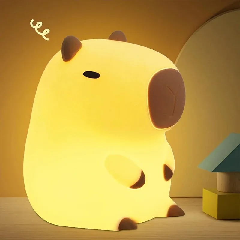 귀여운 애완용 카피바라 수면등 만화 실리콘 창의적인 침 - Home Decor Online 리뷰 및 가격