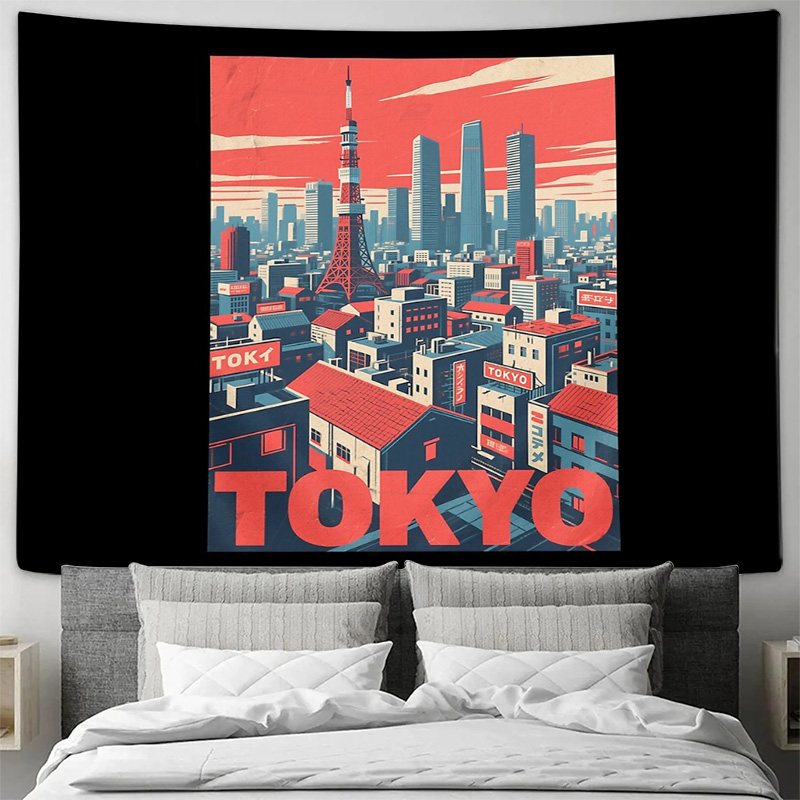 일본 도쿄 도시 풍경 태피스트리 벽걸이 애니메이션 장식 - Home Decor Tokyo 리뷰 및 가격