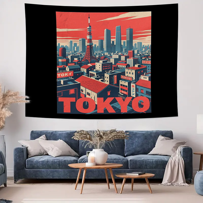 일본 도쿄 도시 풍경 태피스트리 벽걸이 애니메이션 장식 - Home Decor Tokyo 리뷰 및 가격