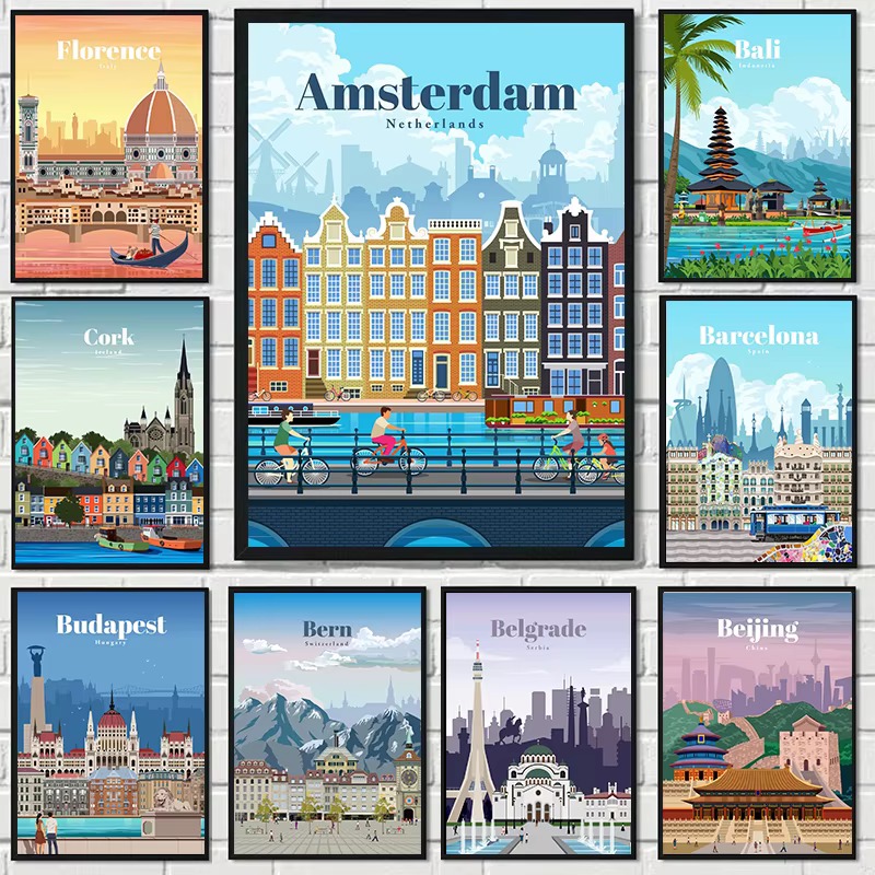 다이아몬드 페인팅 암스테르담 도쿄 런던 아이슬란드 발리 - Home Decor Tokyo 리뷰 및 가격